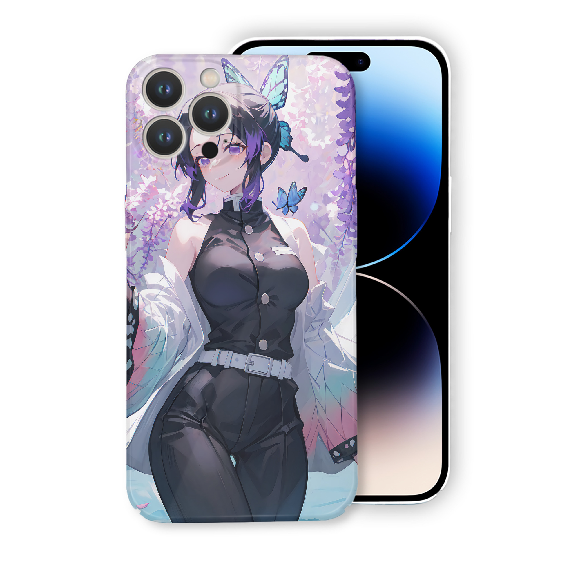 （画像用） 鬼滅の刃（きめつのやいば）蟲柱-胡蝶 しのぶ／こちょう しのぶ Kochou Shinobu 【iPhone 14シリーズ対応】ハードケース